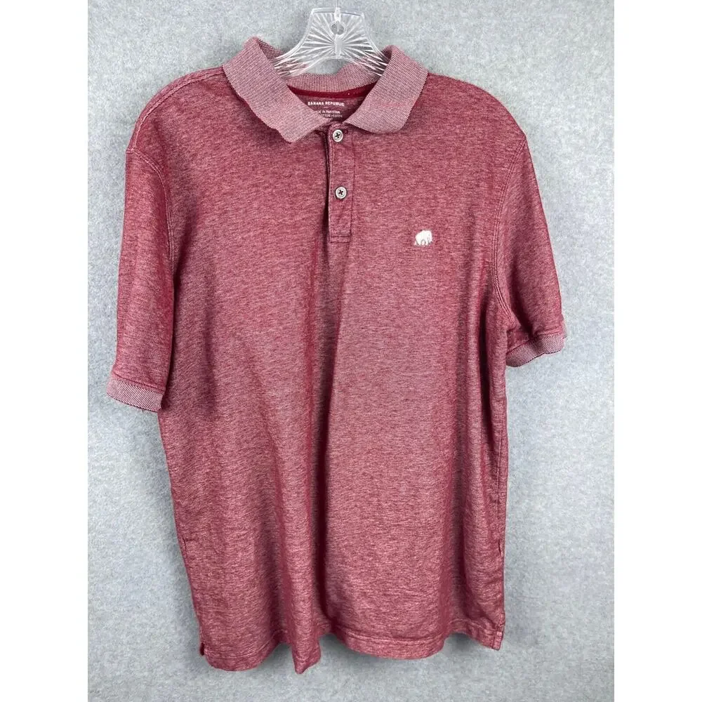 Banana Republic Polo Shirt Men's XL Red Short Sleeve Preppy Business Casual